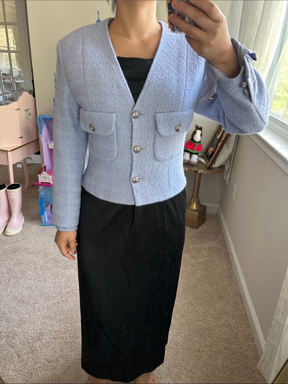 Chanel tweed jacket.
